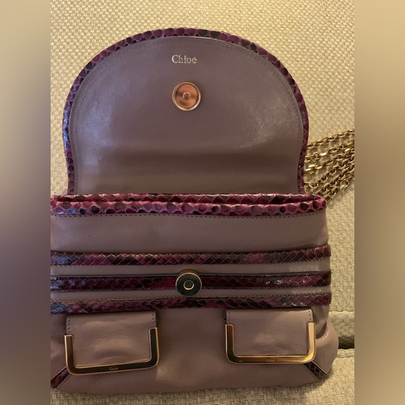 Authentic Chloe Crossbody. NWT. Light purple with dark purple & green accents. - Picture 4 of 12